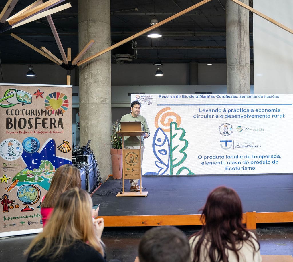 Diego López, técnico Reserva de Biosfera Mariñas Coruñesas e Terras do Mandeo en el acto de BioCultura en A Coruña