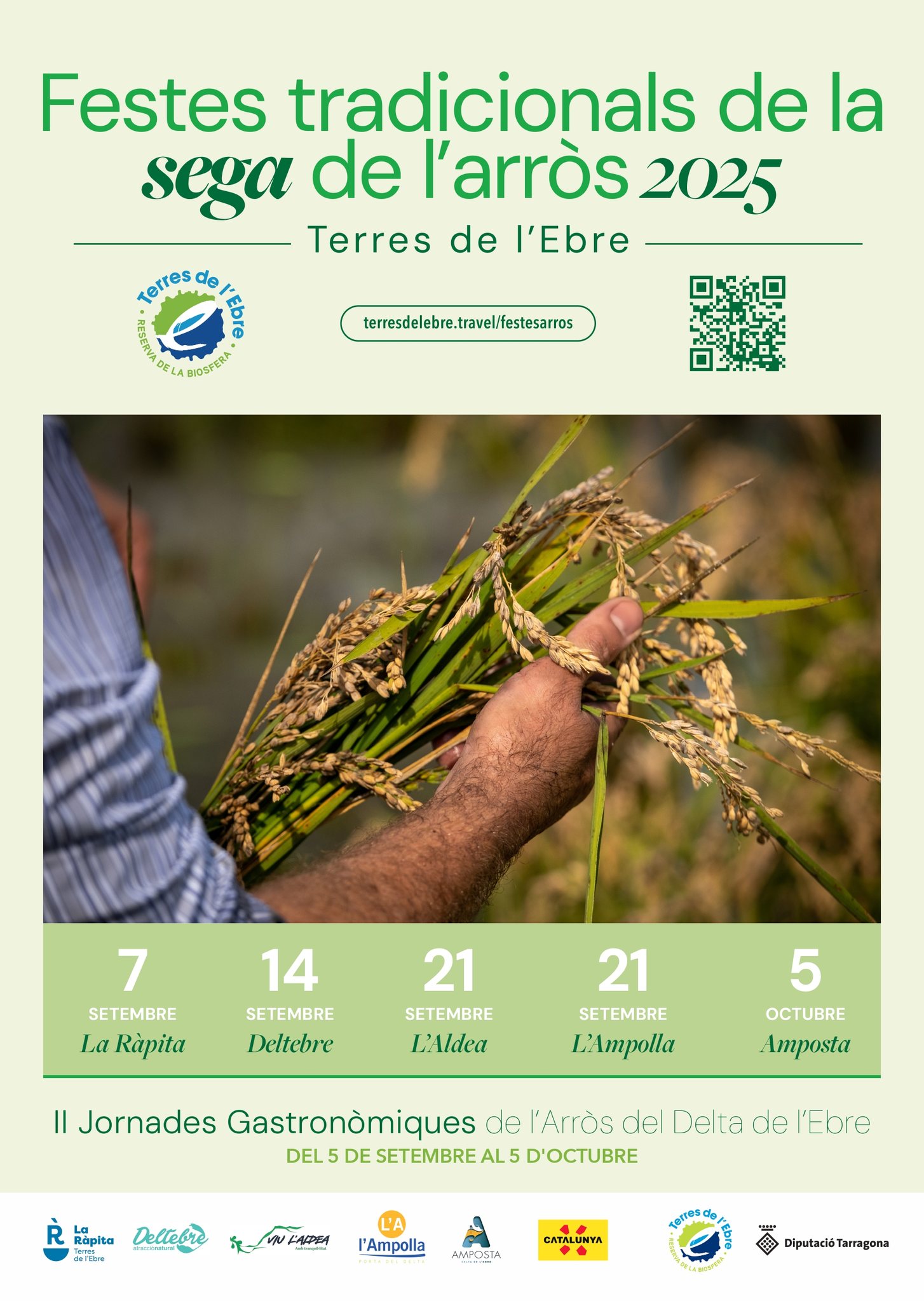 Cartel Fiestas tradicionales de la siega del arroz en Terres de l’Ebre